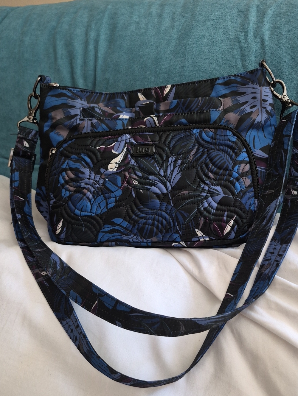 Lug Blue Bontanical Samba Quilted Shoulder Crossbody Bag